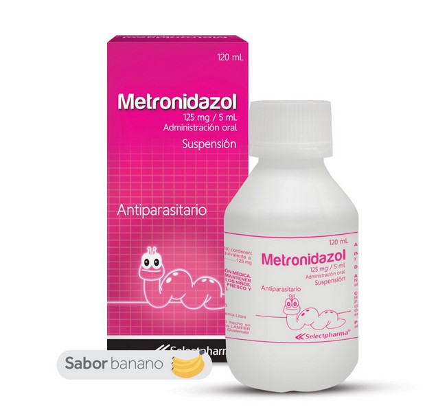 METRONIDAZOL SUSPENSION 125MG/5ML - FRASCO 120ML (SELECTPHARMA)