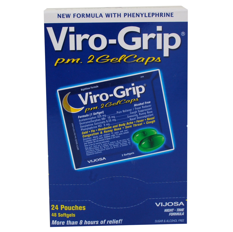 VIRO GRIP PM NOCHE CAPSULA - CAJA 24 SOBRES (VIJOSA)