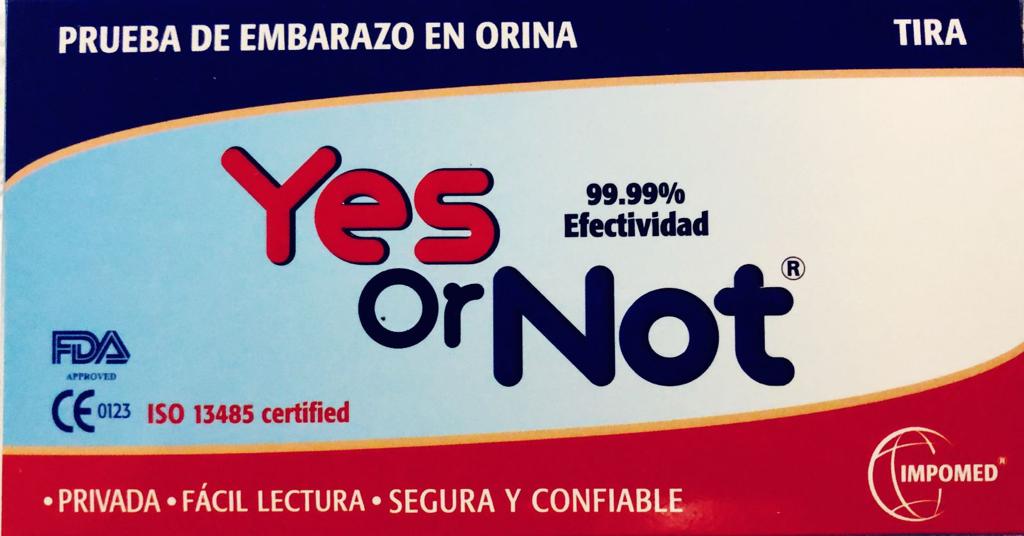 PRUEBA DE EMBARAZO YES/NOT (TIRA)