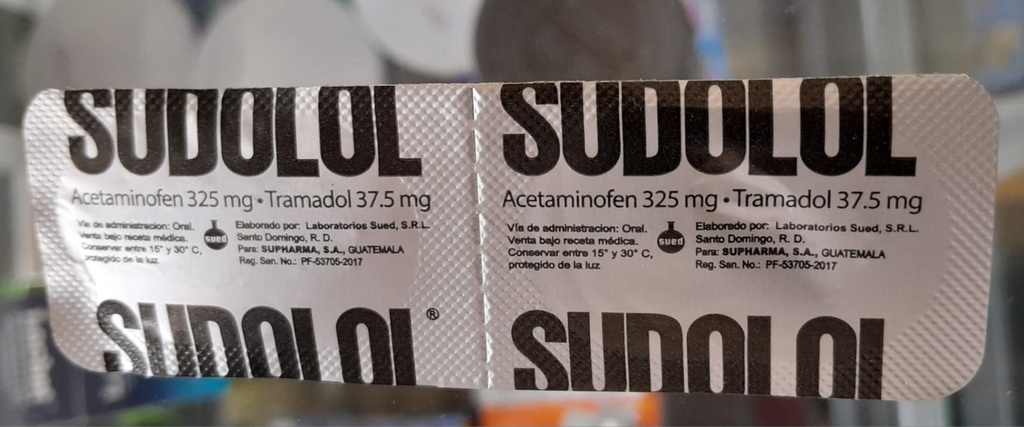 SUDOLOL 325MG/37.5MG 50 CAPLET - SUED