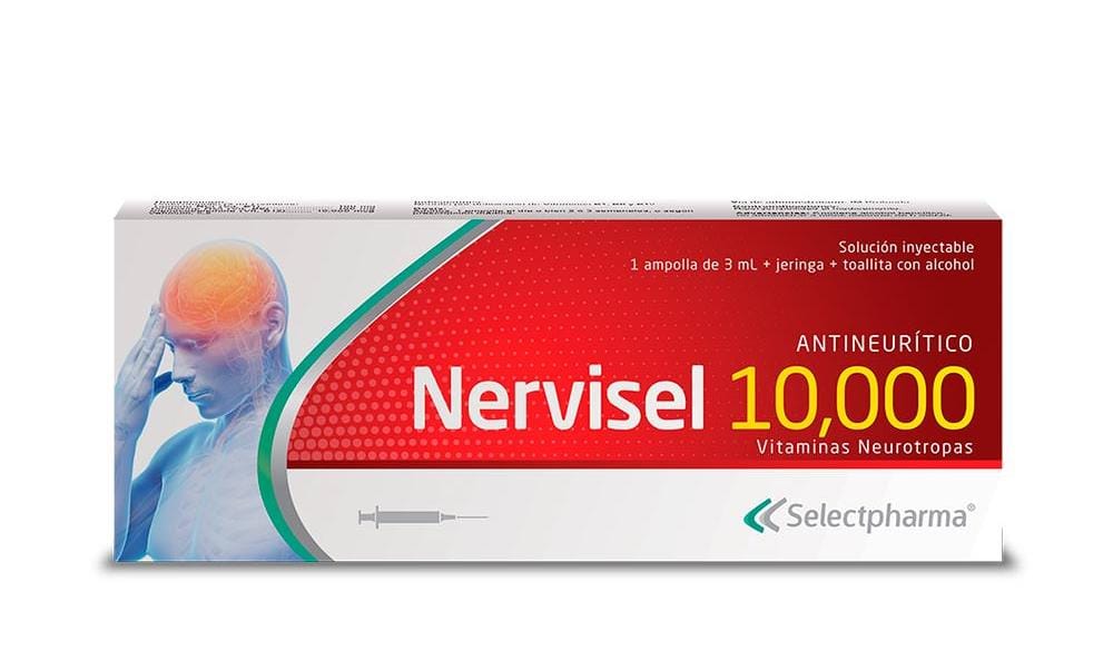 NERVISEL 10,000 IM. Ampolla inyectable 3mL - Kit (pads+ jeringa) select