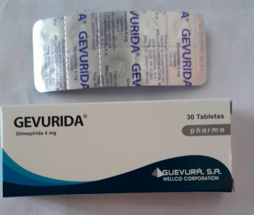 GEVURIDA 4MG - WELLCO GLIMEPIRIDA