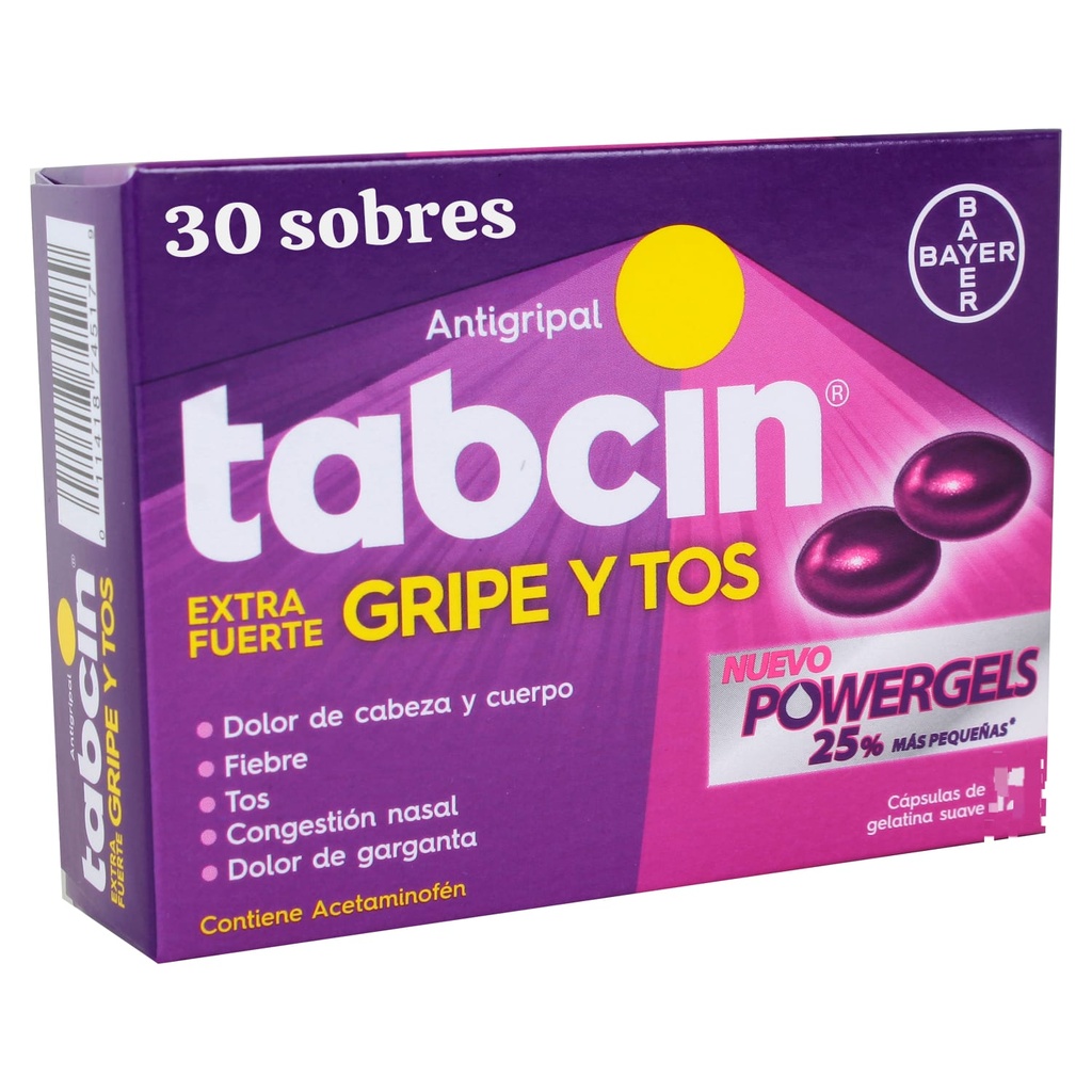TABCIN EXTRA FUERTE GRIPE Y TOS GEL CAPSULAS