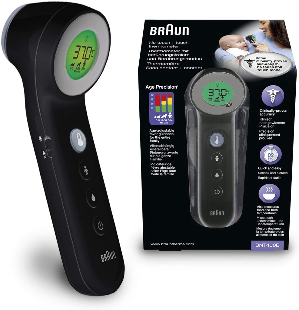 BRAUN  TERMOMETRO CON Y SIN CONTACTO - AGE PRESICION