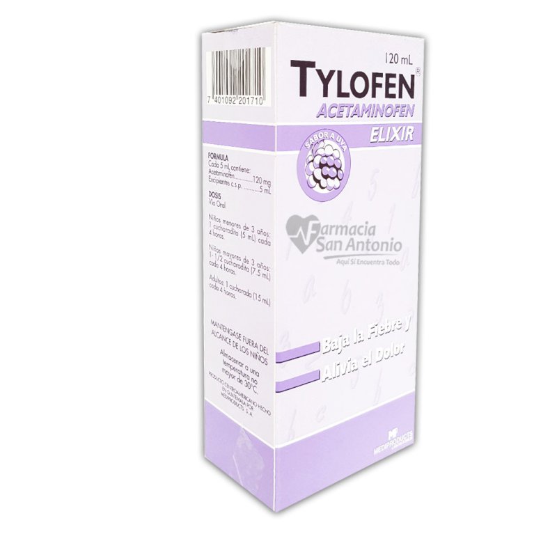 TYLOFEN JARABE 120ML SABOR A UVA