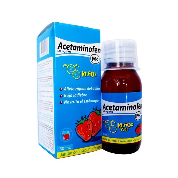 ACETAMINOFEN JARABE 120 MG 60ML NIÑOS SABOR A FRESA
