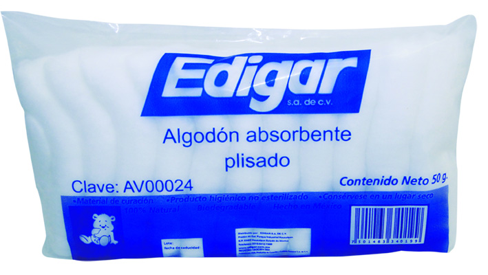 ALGODON ABSORVENTE PLISADO 50GR