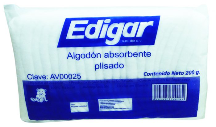 ALGODON ABSORVENTE PLISADO 200GR
