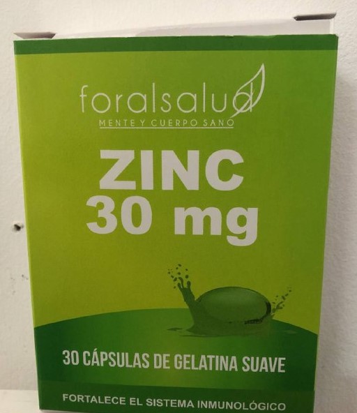 ZINC 30 MG X 30 CAPSULAS - FORAL
