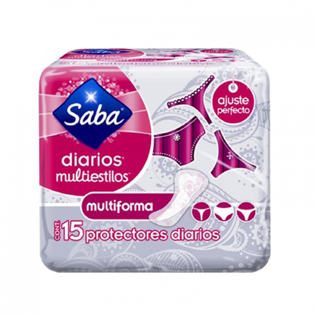 SABA  PROTECTORES DIARIOS MULTIUSOS X 15 TOALLAS