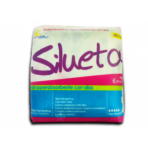 TOALLAS SANITARIAS SILUETA X 10 TOALLAS FEMENINAS