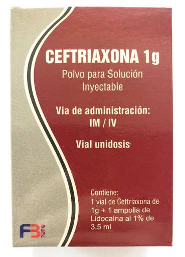 CEFTRIAXONA 1G IM/IV (laboratorio flagship Biotech)